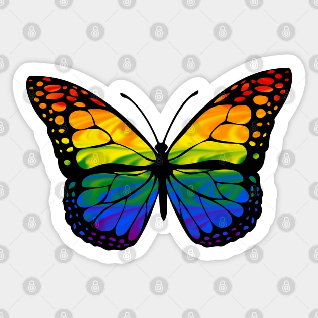 Rainbow Butterfly Sticker by TheQueerPotato